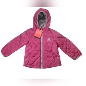 NWT ZeroXposur Pink and Gray Hooded Quilted Jacket Size 2T